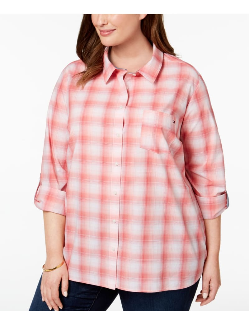 Tommy hilfiger women's plaid shirt sale